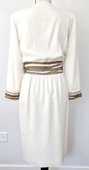 VTG Bob Mackie off White Dress Beaded Sequin Long Sleeve size 0-2