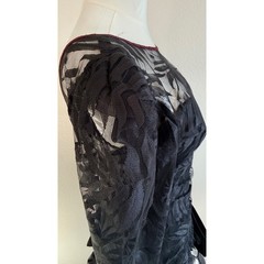 Contempo Casuals Vintage 80s Black Lace Taffeta Bow Dress Sz S Goth Whimsigoth