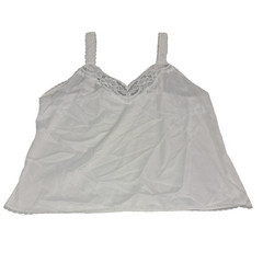 VANITY FAIR Womens Camisole Size 36/42 Lace Trim Camisole Style 17-720 White