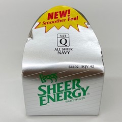 Vintage 1992 L’eggs Sheer Energy Pantyhose All Sheer Navy Size Q Queen 64402