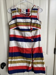 Starlite of Miami Vintage Dress small S 70’s resort sleeveless coastal cotton XS