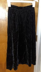 Vintage 70s College Town Long Black Velvet Skirt 23 Inch Waist Goth Hipster 90’s