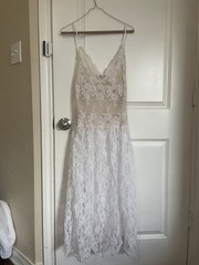 80s Vintage Victoria’s Secret Dress Gold Label White Lace Nightgown Slip Dress