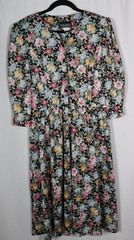 Vintage Tabby of California Floral Maxi Dress Womens 14P Cottagecore 80s