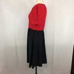 Tabby of California Red and Black Bold Color Dress, Size 12 Vintage 70’s 80’s