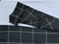 Laurel Women’s Vintage Windowpane Check Charcoal Gray Skirt Suit Size 34