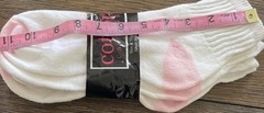 Vintage Cotton Casuals Sports Socks 2 Pair Crew Socks Pink Heel Toe NEW SZ 9-11