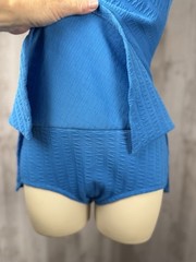 Vintage 1970s Rose Marie Reid Blue Swimsuit Mod GoGo Skirt Built in Bra Retro M