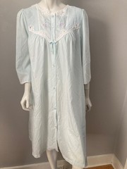 Vintage Barbizon Nightgown Pastel Blue Lace Embroidered small Petite