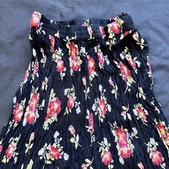 Vintage 90’s Neo Nostalgia Black Floral Rayon Crinkle Maxi Skirt. Small. Boho.