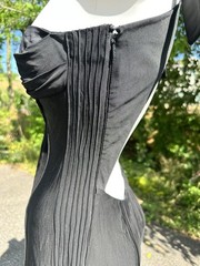 Vintage 2004 Gucci Black Silk Pleated Halter Open Back Dress IT 42 Tom Ford Era