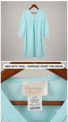 Carriage Court for Sears Women’s Robe – Small Petite – Aqua Blue Vintage Cozy