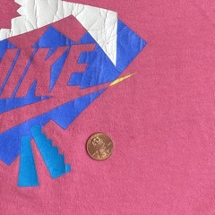 Vintage 90s Nike Pink Crop T-shirt | Size Womens Medium Made in USA | Single St