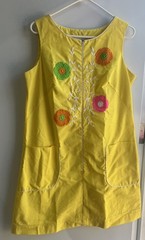 VTG 60s/70s Cotton Dress/Lisa Smock by Lisanne Women’s Size M/L Yellow Floral