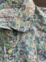 Vintage Burberrys of London Shirt Women’s Sz 42 Short Sleeve Floral Print France