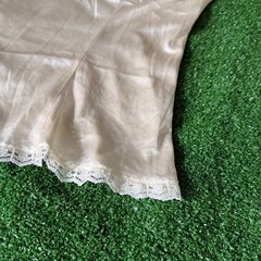 Vintage Mel-Lin Antron Nylon Lace Camisole Half Slip Cami Top Size S Made in USA