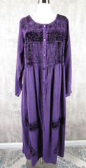 Vintage 90s Y2K NEW Dip Dye Rayon Tie Back Boho Hippie Dress 1X 2X Purple Velvet