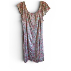 Vintage Vanity Fair Floral Nightgown Pink Blue Lace Trim Made in USA Medium