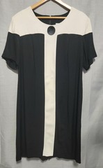 Vintage Betsy’s Things B&W Color Block Loose Fit Sheath Dress Women’s Size 18