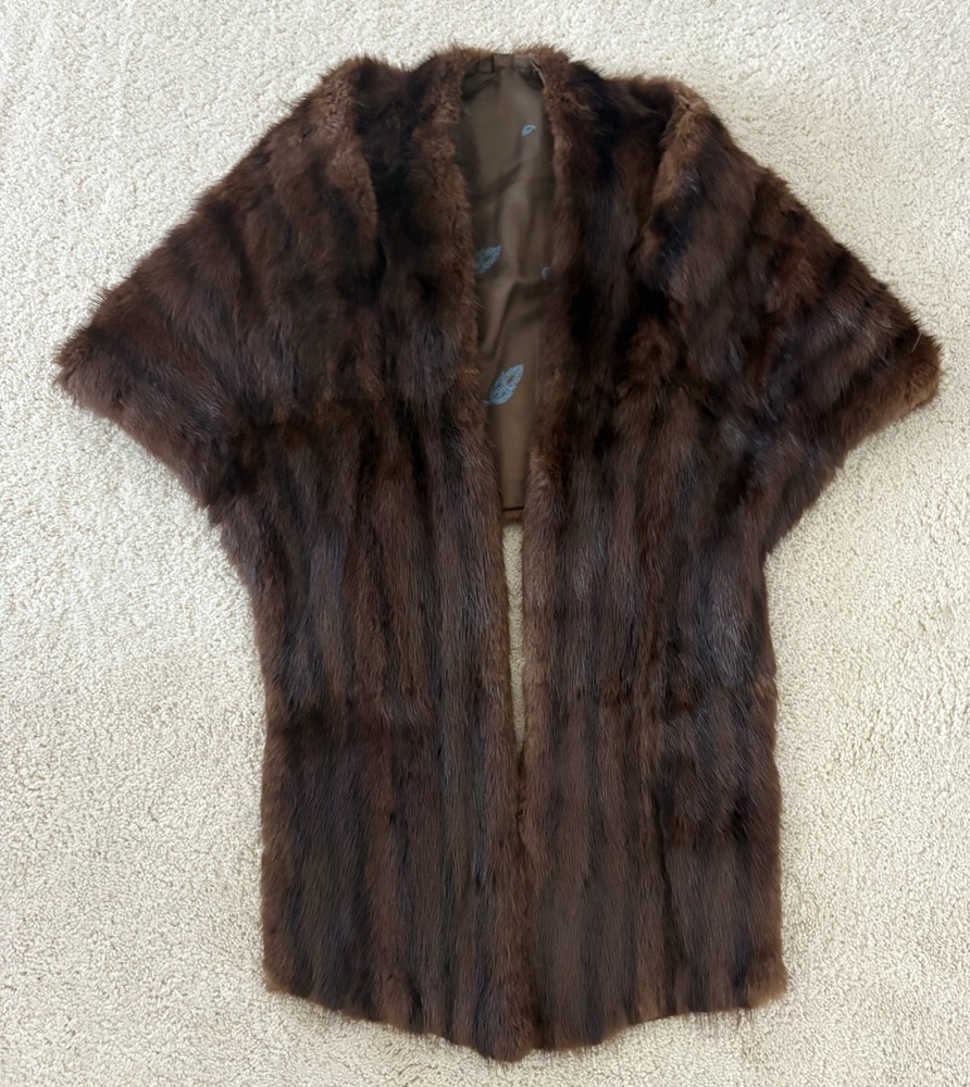 Mink Capelet Stole Dark Brown Vintage 50’s-60’s One Size Fits Most Gorgeous!