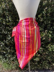 NOS VTG 60s DeWeese Design Sarong Wrap Tie Beach Swim Cover Up Mod Neon Stripe