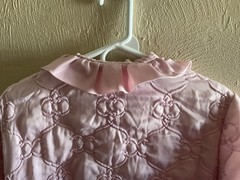VTG Sears Best Womens Quilted Nylon Robe Light Pink Sz M 1960s Embroidered Pocke