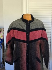 Mohair Vintage Jinx Senior Toronto Canada Wool Patchwork Coat Jacket Size M
