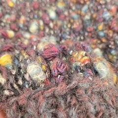 VTG Bini Knit Handmade Wool Chunky Knit Knot Cardigan Large Multicolored Italy
