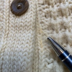 Vintage FULLY FASHIONED BY TAMI 100% Wool Cable Knit Button Sweater Cream Sz S/M