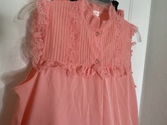 VTG JCPenney 2-Piece Fancy Lounge Set Sz 36 Lacy Peachy Pink Retro