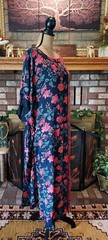 Vintage Adini 70’s Maxi Caftan Boho Dress Pockets Free Size