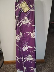 Vintage Malihini Hawaii Purple Floral Wrap Sarong Dress Resort Loungewear