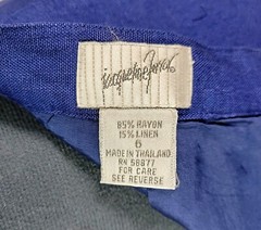 Vintage Jacqueline Ferrar Blue Pencil Skirt w Lining in Rayon/Linen Blend Size 6