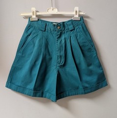 Vintage 80’s Teal High Waisted Cuffed Mom Shorts XS Jake O’s Unworn