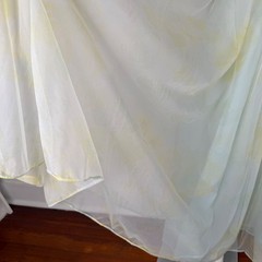 VTG Miss Elaine Sheer Chiffon Mint Green Floral Empire Maxi Nightgown V-Neck