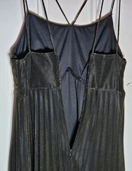 Vintage Filigree Ltd Collection Womens Mini Dress Black Gold Sparkles Pleated