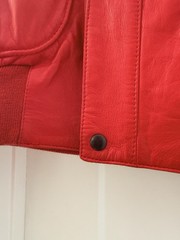 Vintage Michael Hoban North Beach Leather Bomber Jacket Red 7/8