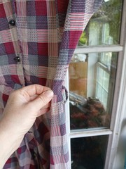 1940s Cotton Red, White And Blue Plaid Dress