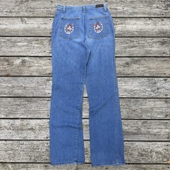 Vintage Taylor Togs 1970s High Rise Denim Jeans Horseshoe Embroidery Western 28