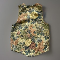 Vintage 90s Grandma’s Tapestry Rose Garden Waistcoat Cottagecore Woven Vest M/L