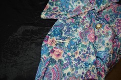 Vintage California Looks dress Women Small Med Floral Polyester Blue Purple