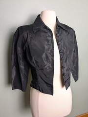 Vintage Possible Antique Black Hourglass Waist Jacket Wounded Bird