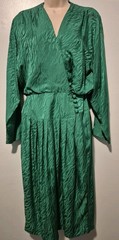 Vintage SK & Company 100% Silk Green Animal Print Dress Women’s Sz 8 Classic