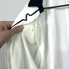 VTG Melrose White Black Contrast Blouse Size 14 Short Sleeve 80s 90s Rayon