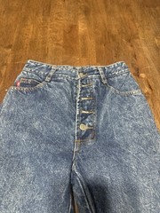 Vintage Bongo Jeans Exposed Button Fly Acid Wash Stone Wash Size 3 24 Inch Waist