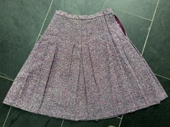 Vintage 1970s Purple and White Tweed Pleated Skirt Country Set