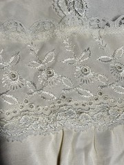 Vtg 80s Fundamentals Sears Pink Nylon Midi Short Sleeve Lace Nightgown Sz Medium