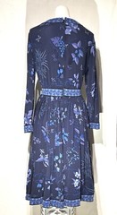 AVERARDO BESSI maxi dress vintage 1970s Blue Tones silk Floral print gown 12