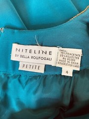Niteline Della Roufogali Emerald Green Dress Cocktail Sz 4 Petites 80s Jeweled