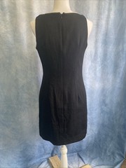 Positive Attitude Vintage 1990s Dress 8 Petite Black White Piping Sheath EUC